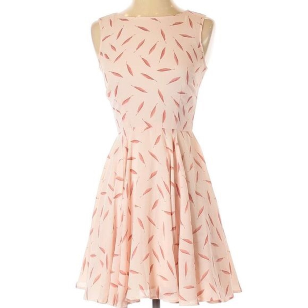 Maison Jules pink dress feather print size XS